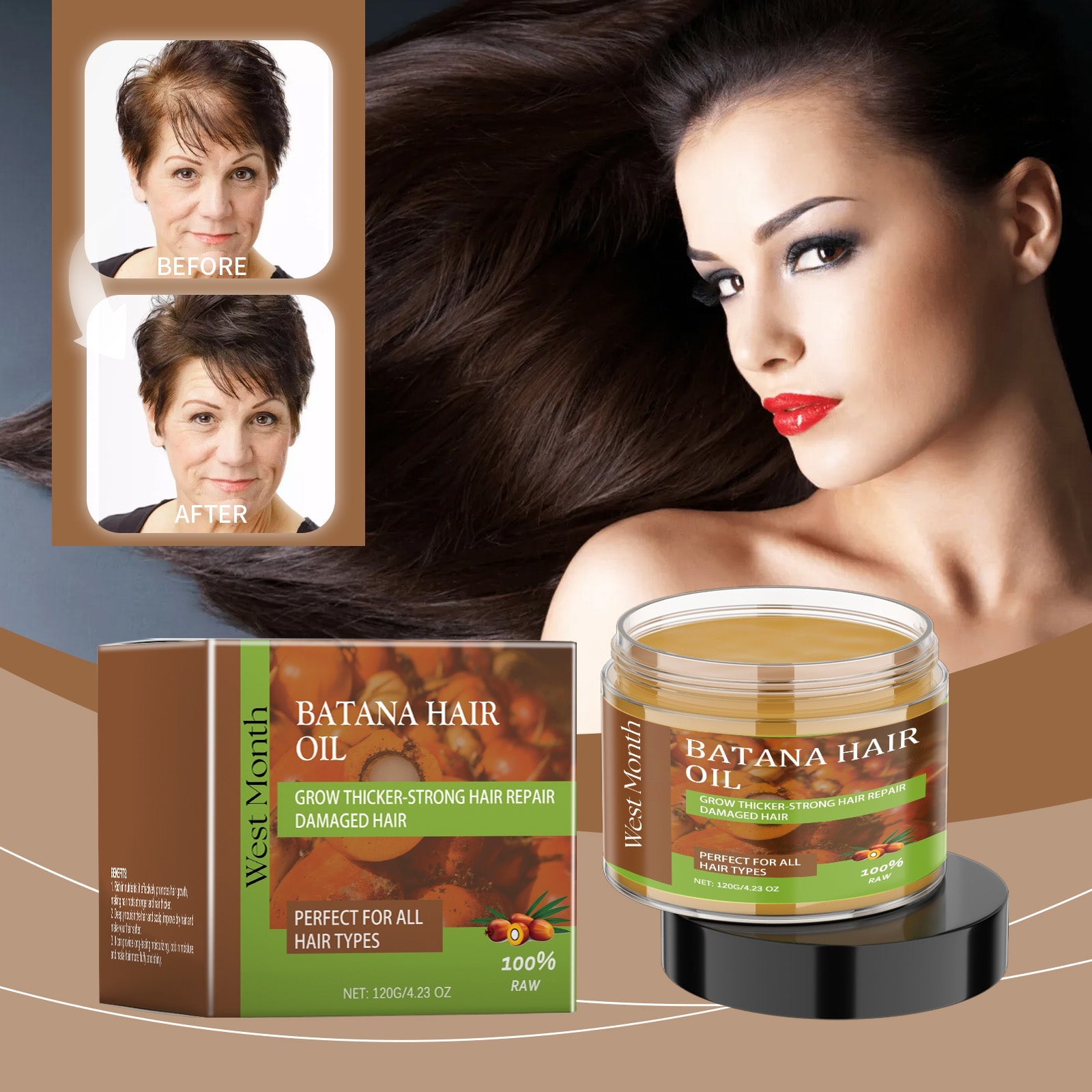 Batana Hair Care Oil, Moisturizing And Repairing Dry Hair, Soft And Smooth Hair Care Oil