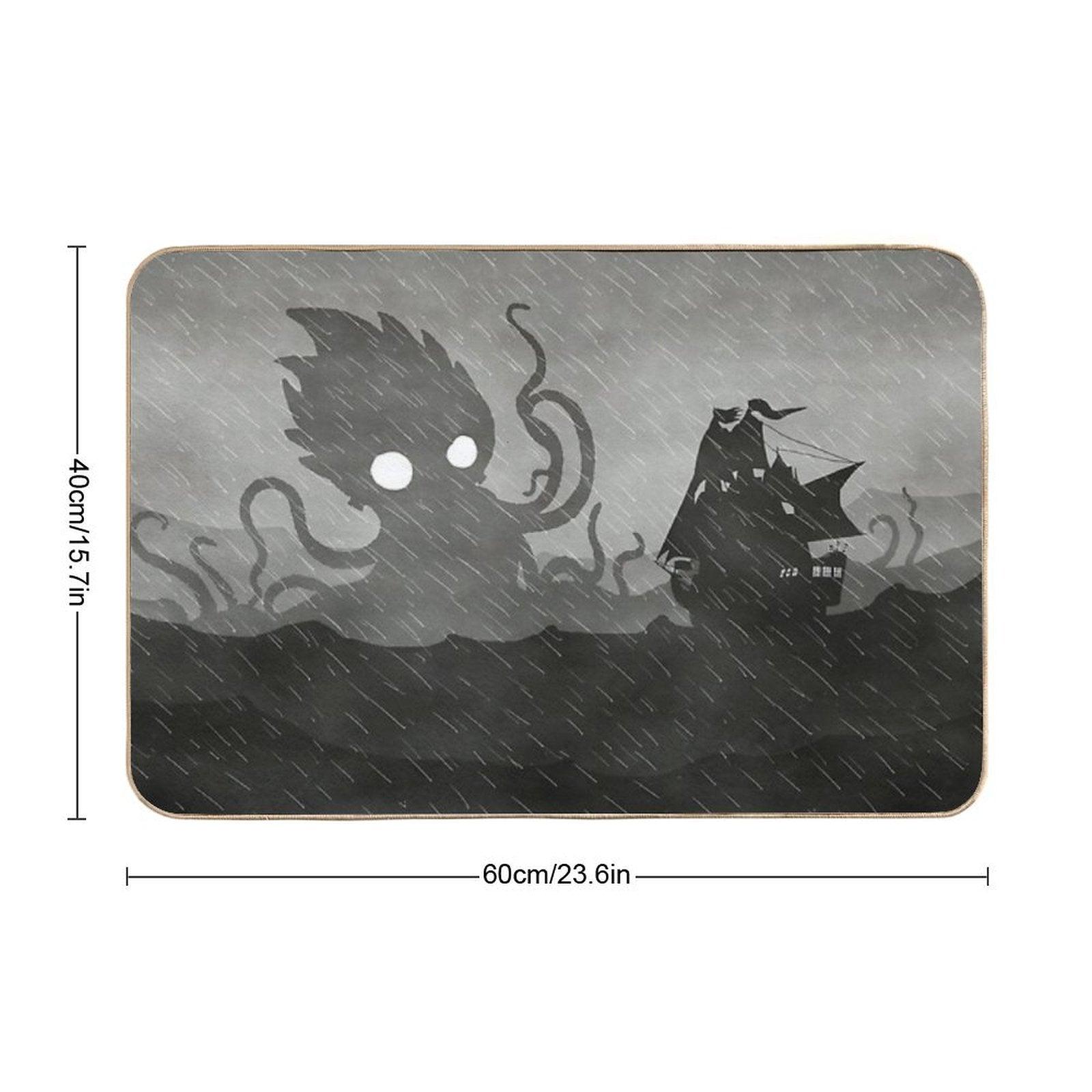 Rainy Ship & Kraken Bath Mat