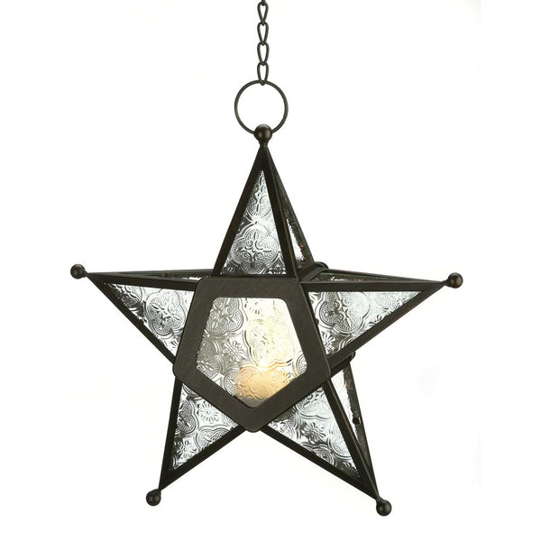 CLEAR GLASS STAR LANTERN