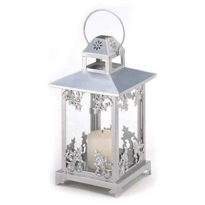 SILVER SCROLLWORK CANDLE LANTERN