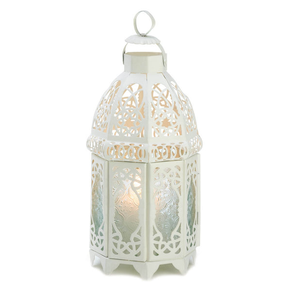 WHITE LATTICE LANTERN