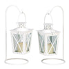 WHITE RAILROAD CANDLE LANTERNS