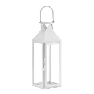 WHITE MANHATTAN CANDLE LANTERN