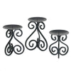 SCROLLWORK CANDLE STAND TRIO