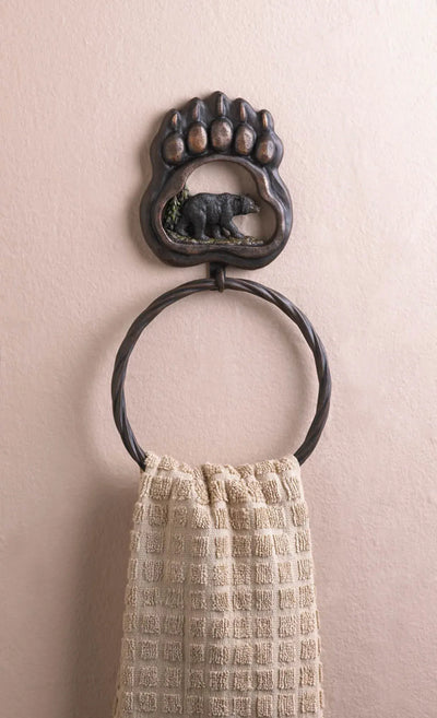 BLACK BEAR PAW TOWEL RING
