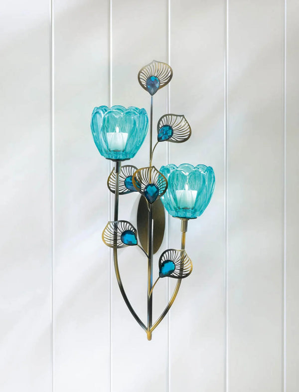PEACOCK BLOSSOM DUO CUP WALL SCONCE