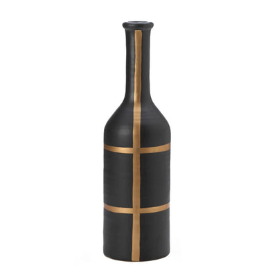IBERIA BLACK AND GOLD VASE