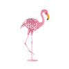 FLAMINGO LEANING SOLAR METAL STATUE