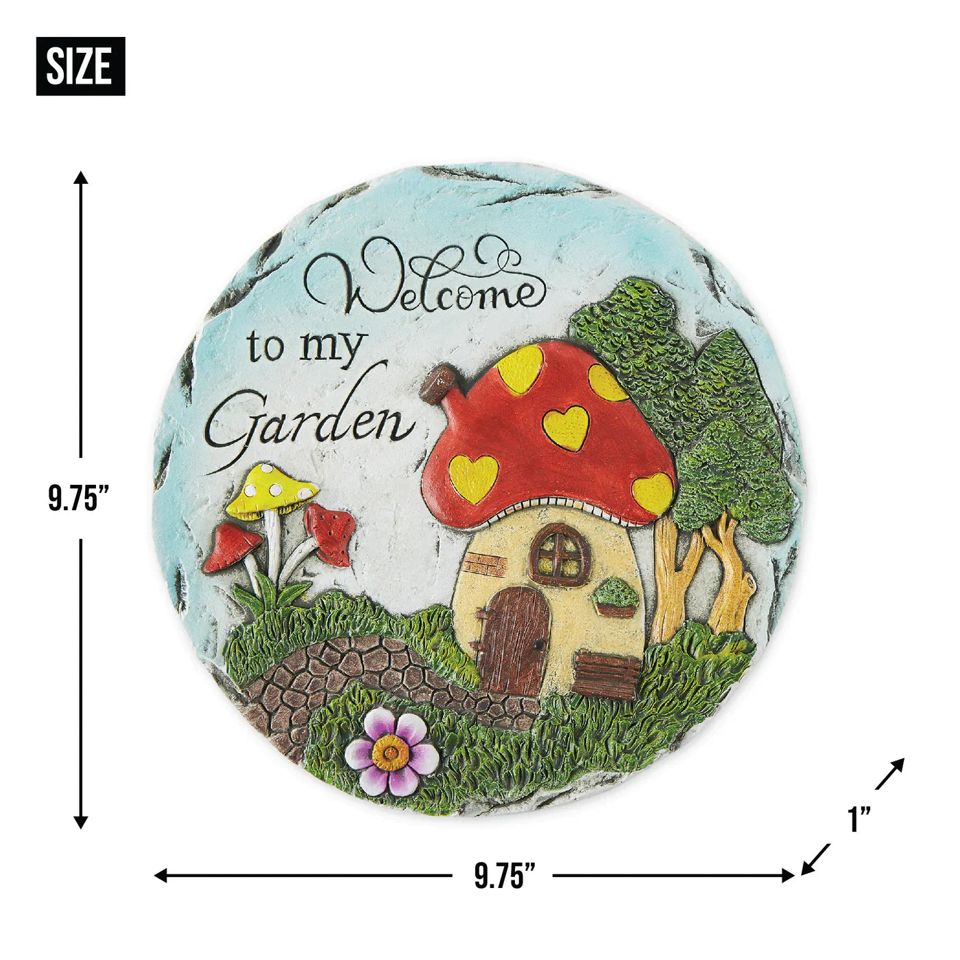 WELCOME TO MY GARDEN MUSHROOM HOUSE STEPPING STONE