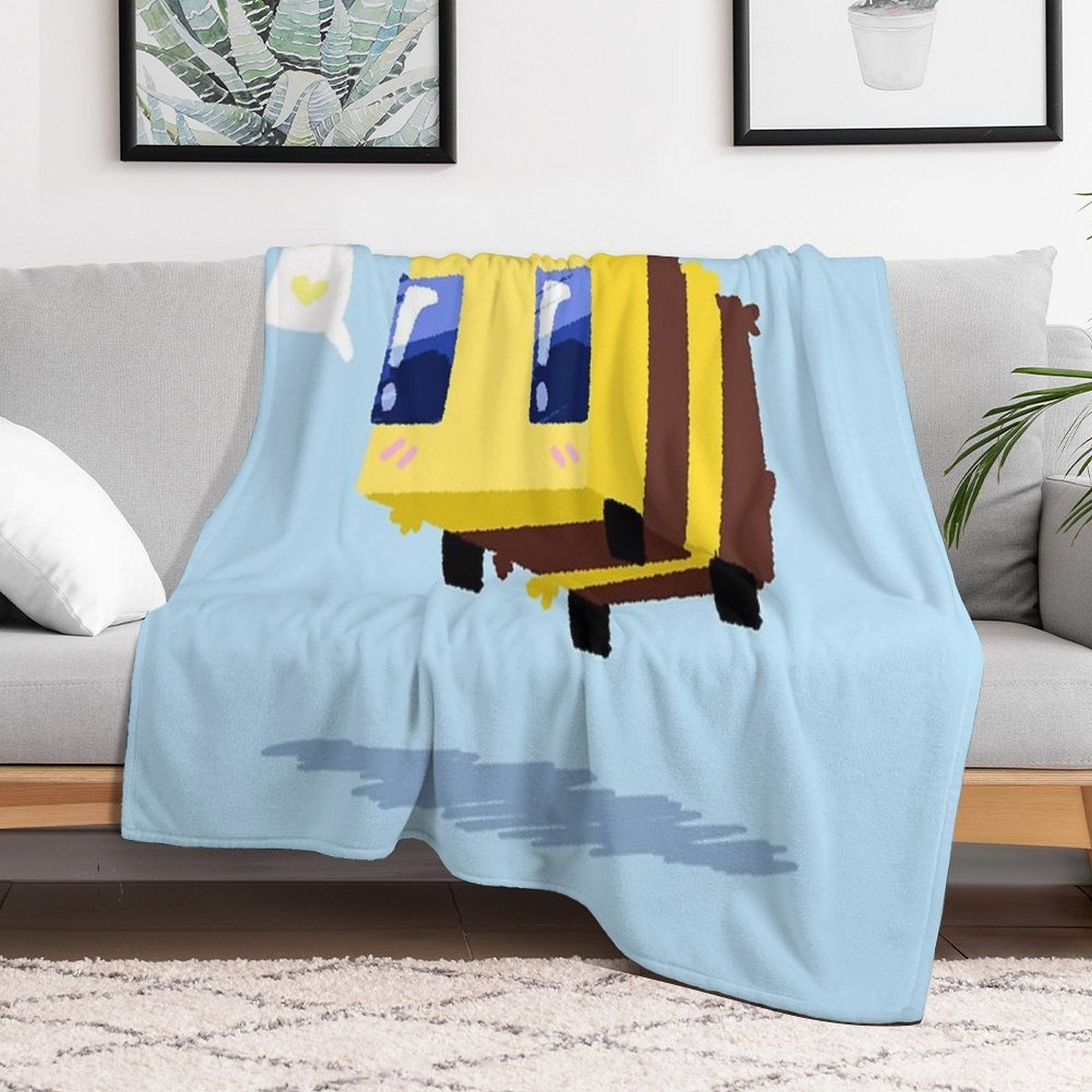 Minecraft Bee Throw Blanket BionZax