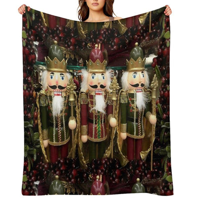 Christmas Nutcracker Trio Throw Blanket