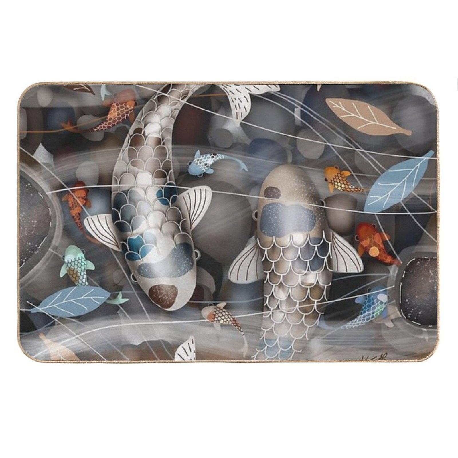Koi Fish Pond Bath Mat