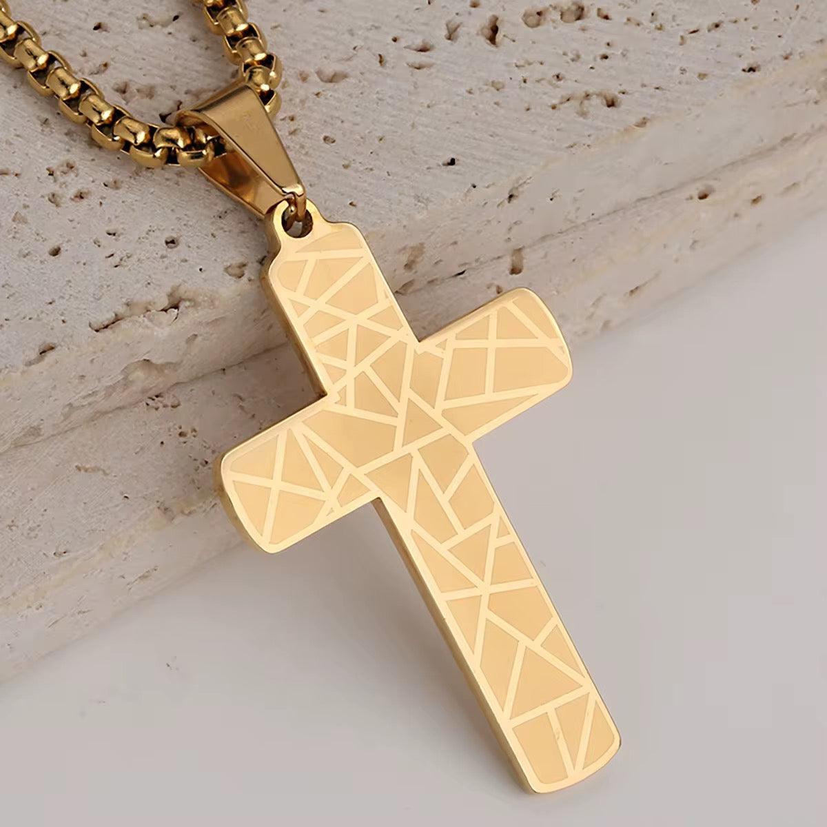 Geometric Cross Necklace