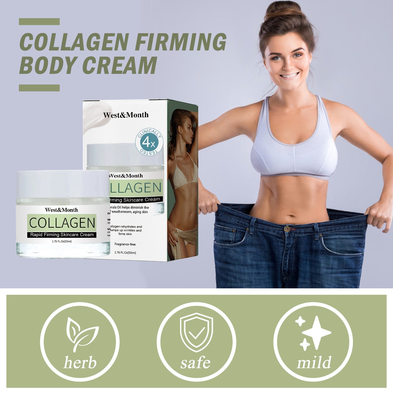 Collagen Rapid Firming Skincare Cream, Tighten Belly Body Sculpting Massage And Slimming Cream