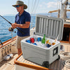 84 Quart Portable Wheeled Ice Cooler with Foldable Pull-Gray