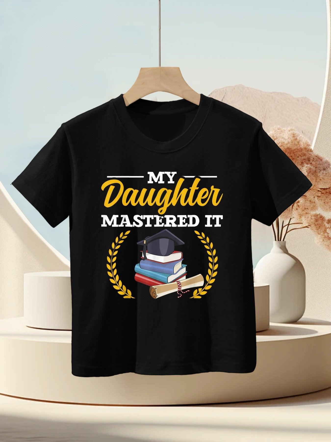 Funny My Daughter Mastered It Daughter Masters Graduation Kids T-Shirt
