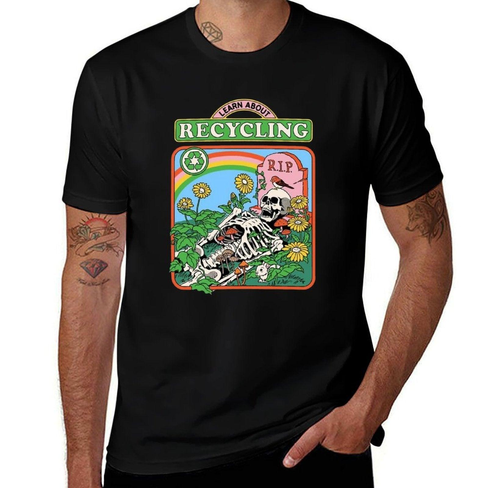 Learn About Recycling  Rolled Sleeves T-Shirt