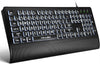 Large Print Backlit Keyboard for Seniors & Visually Impaired