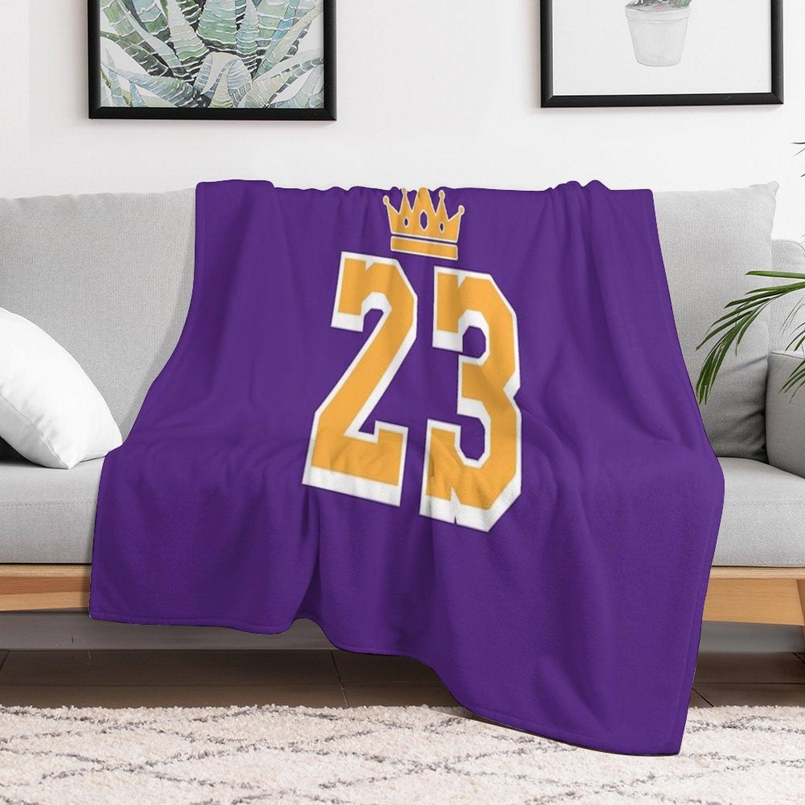 LeBron King 23 Away Throw Blanket
