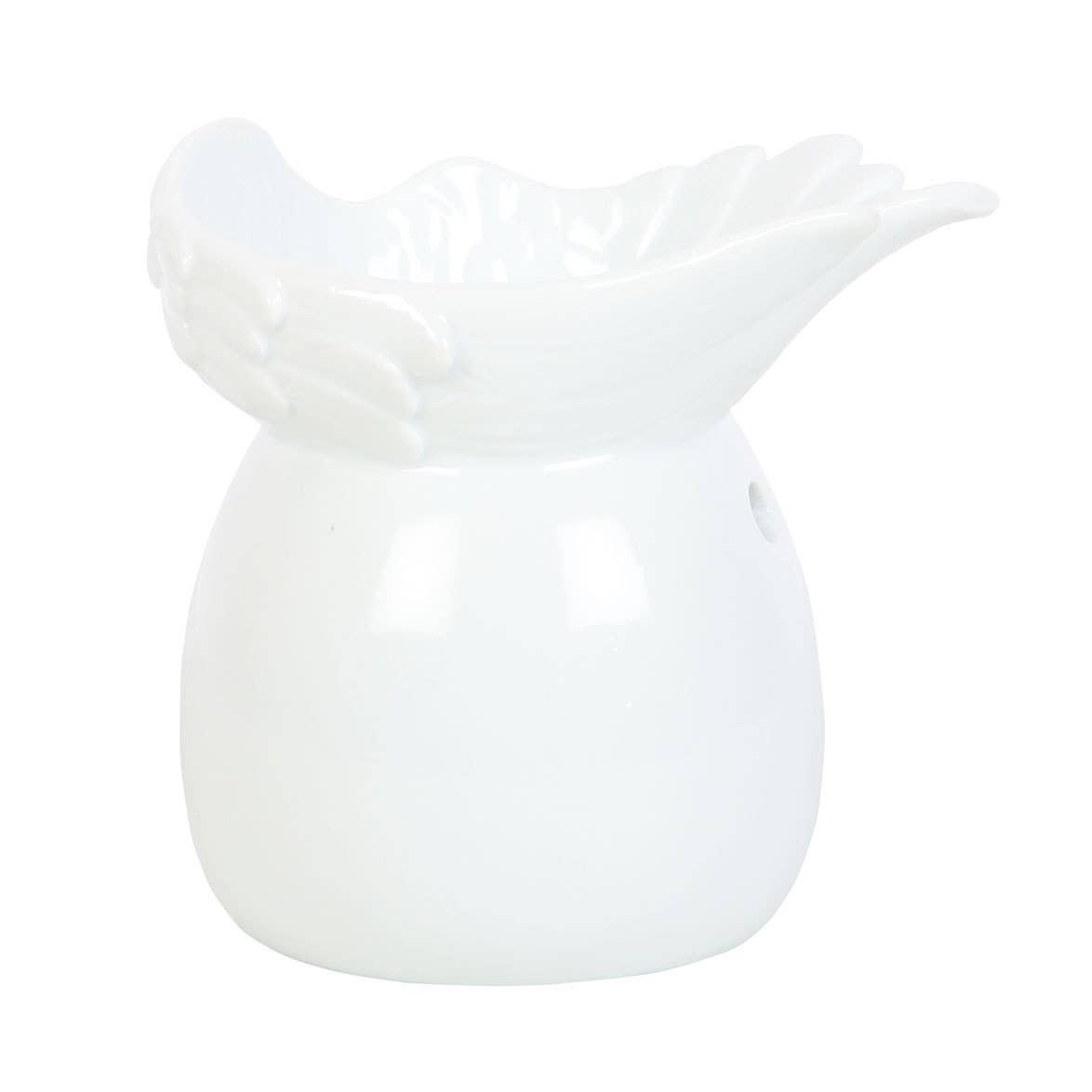 White Angel Wing Dish Tealight Wax Warmer