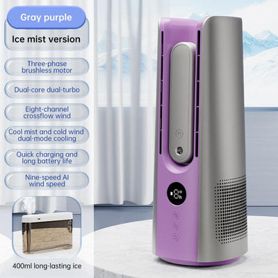 2025 NEW Portable Tower Fan – 6 Speeds, Mist Bladeless, for Bedroom/Living Room/Office