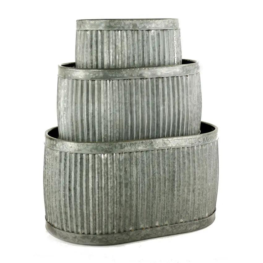 Zinc Dolly Tubs - Set of 3