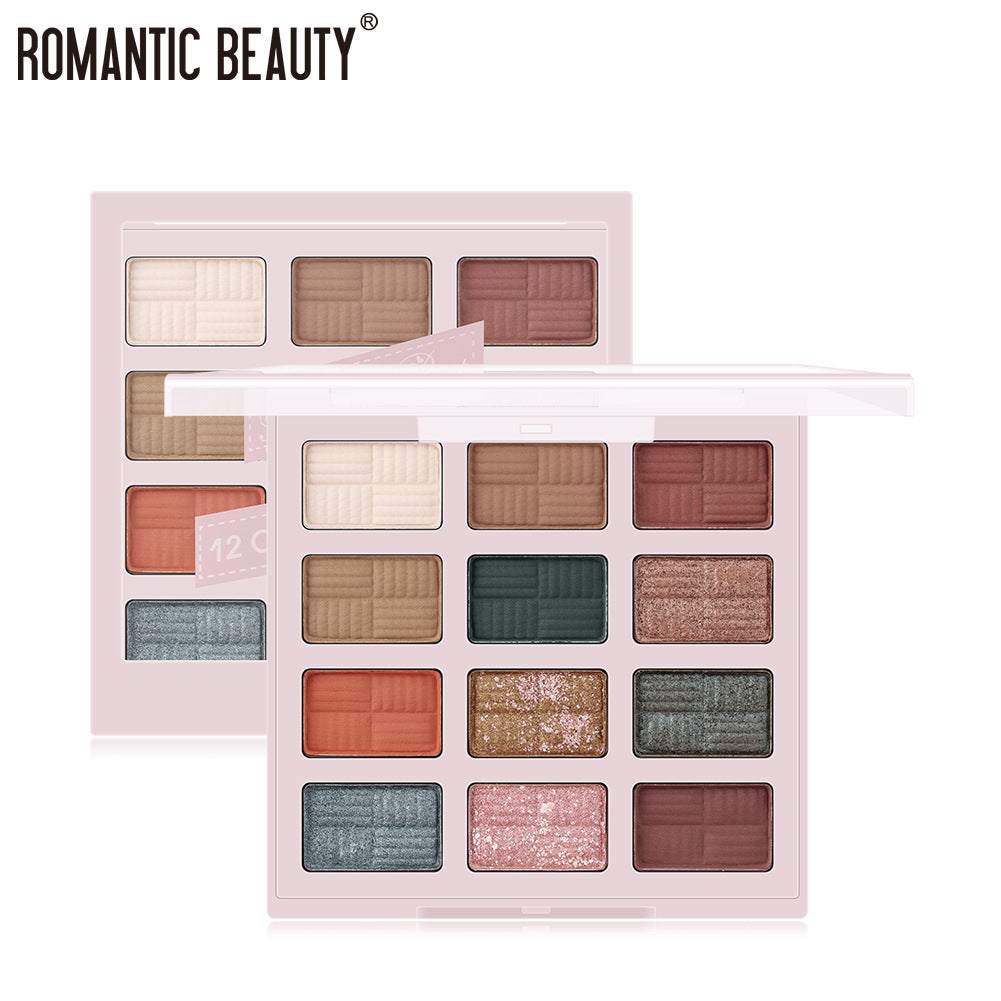 Romantic Beauty 12 Color Eye Shadow Multi Color Eye Brightening Lasting Modification Waterproof Pearl Eye Shadow Plate