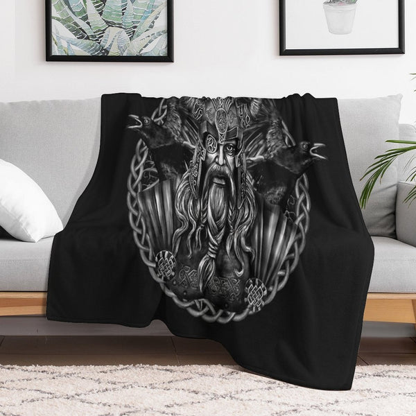 Odin And His Ravens Huginn And Muninn All-season Throw Blanket