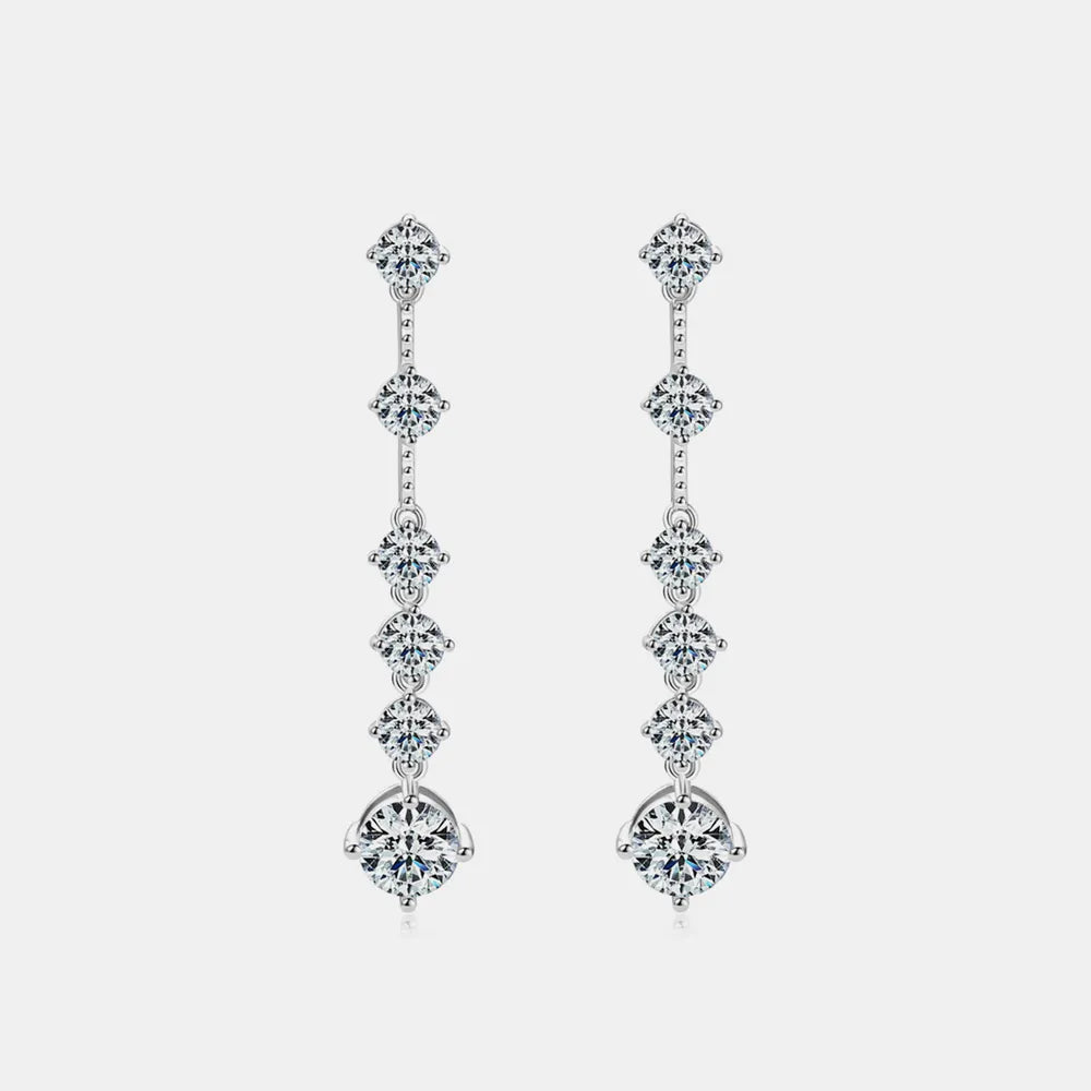 4 Carat Moissanite 925 Sterling Silver Earrings