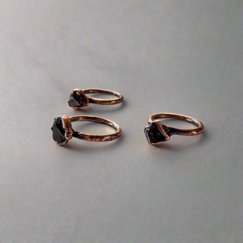 Raw Elite Shungite Ring – Grounding Shield for Calm | By Blackbird & Sage