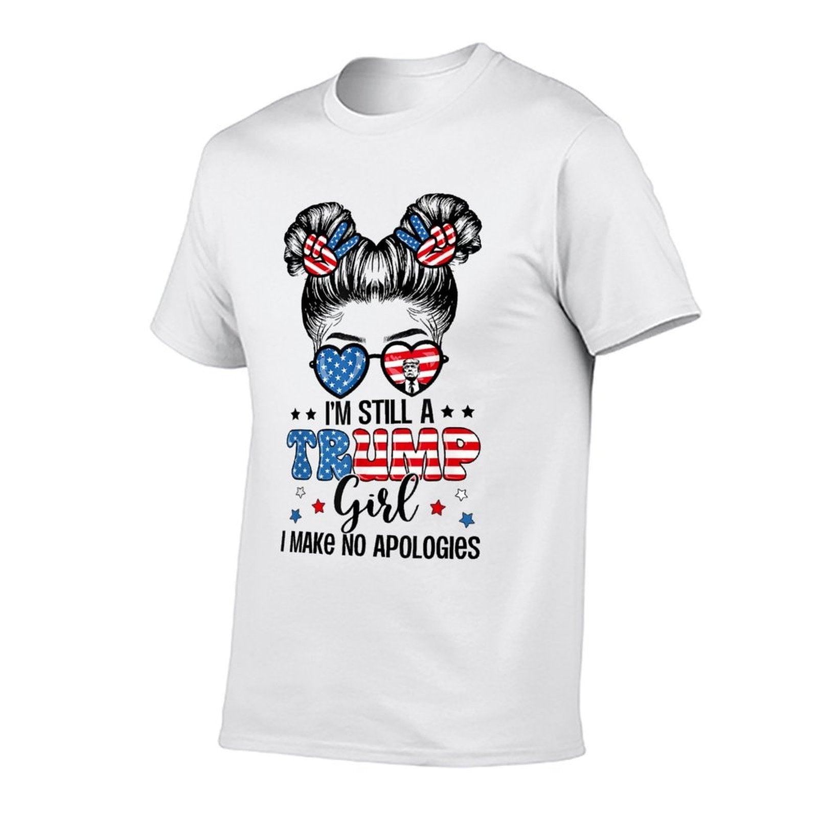 All American Trump Girl 4th Of July Messy Bun No Apologies  Moisture-wicking T-Shirt