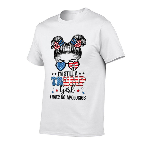 All American Trump Girl 4th Of July Messy Bun No Apologies  Moisture-wicking T-Shirt