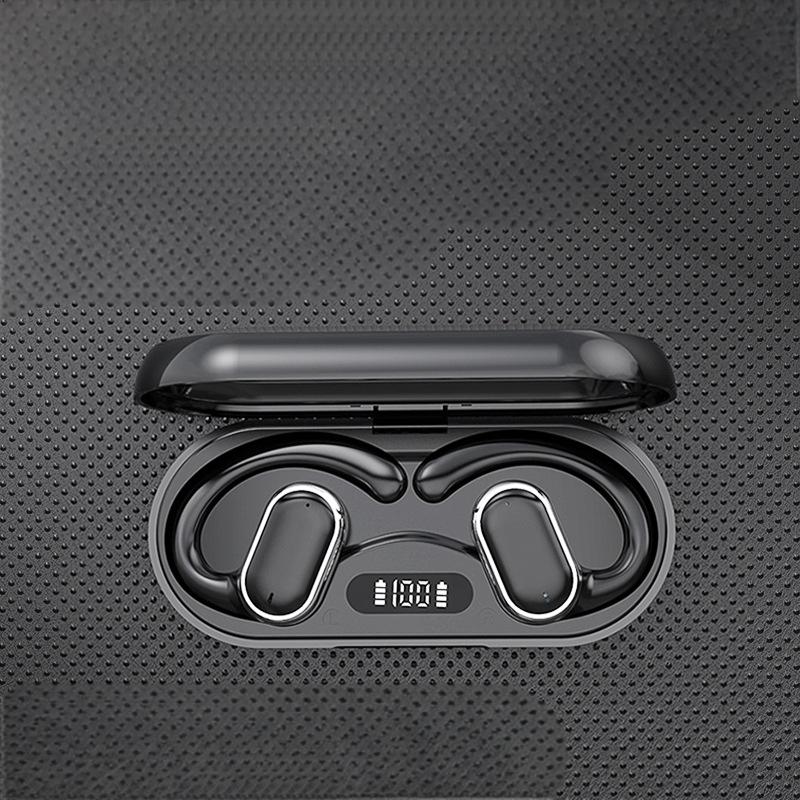 X97 non in ear OWS Bluetooth earphones with over the ear sports transparent compartment for extended battery life and noise redu