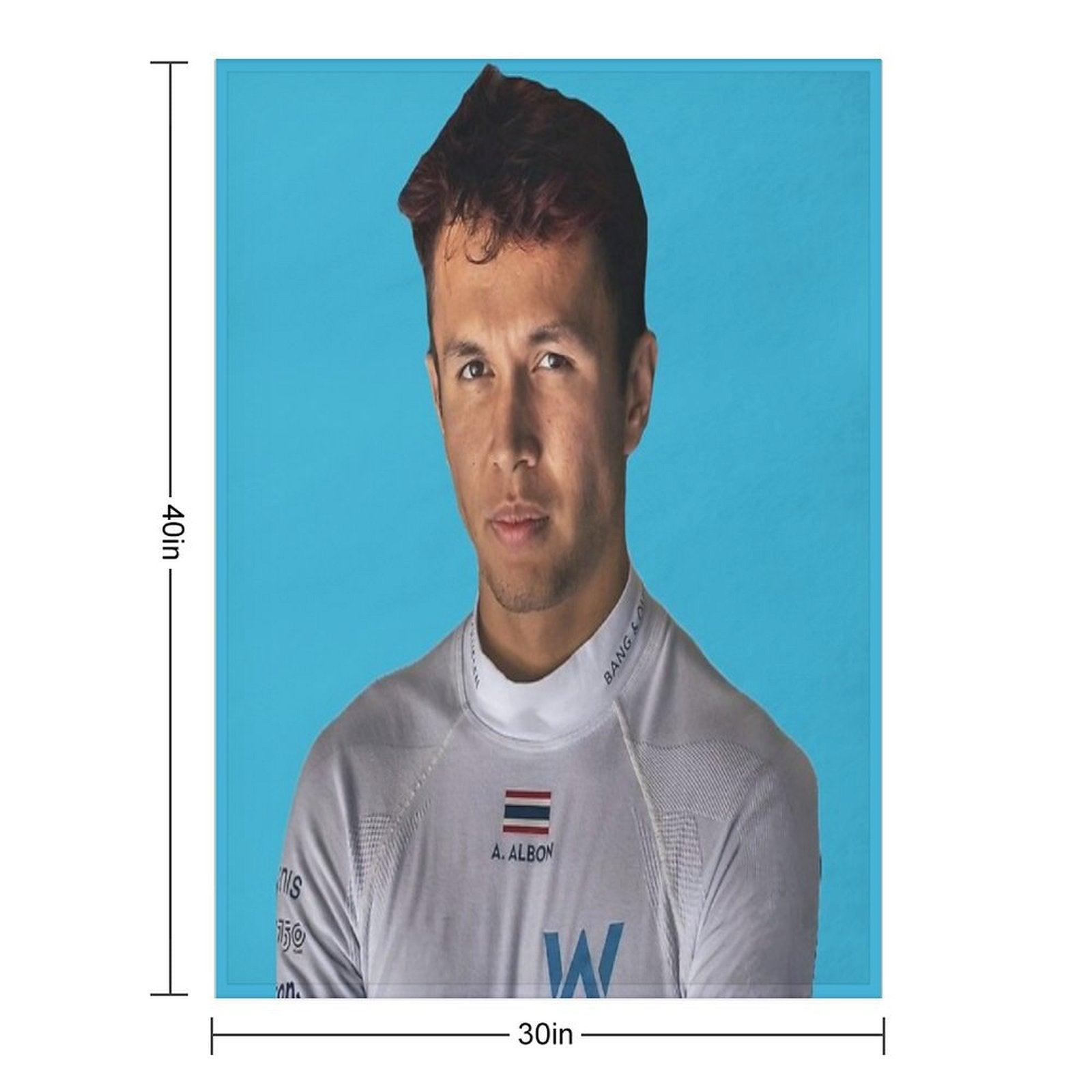 Alex Albon F1 Driver Serious Face Williams F1 Team Logan Sargeant Teammate Throw Blanket