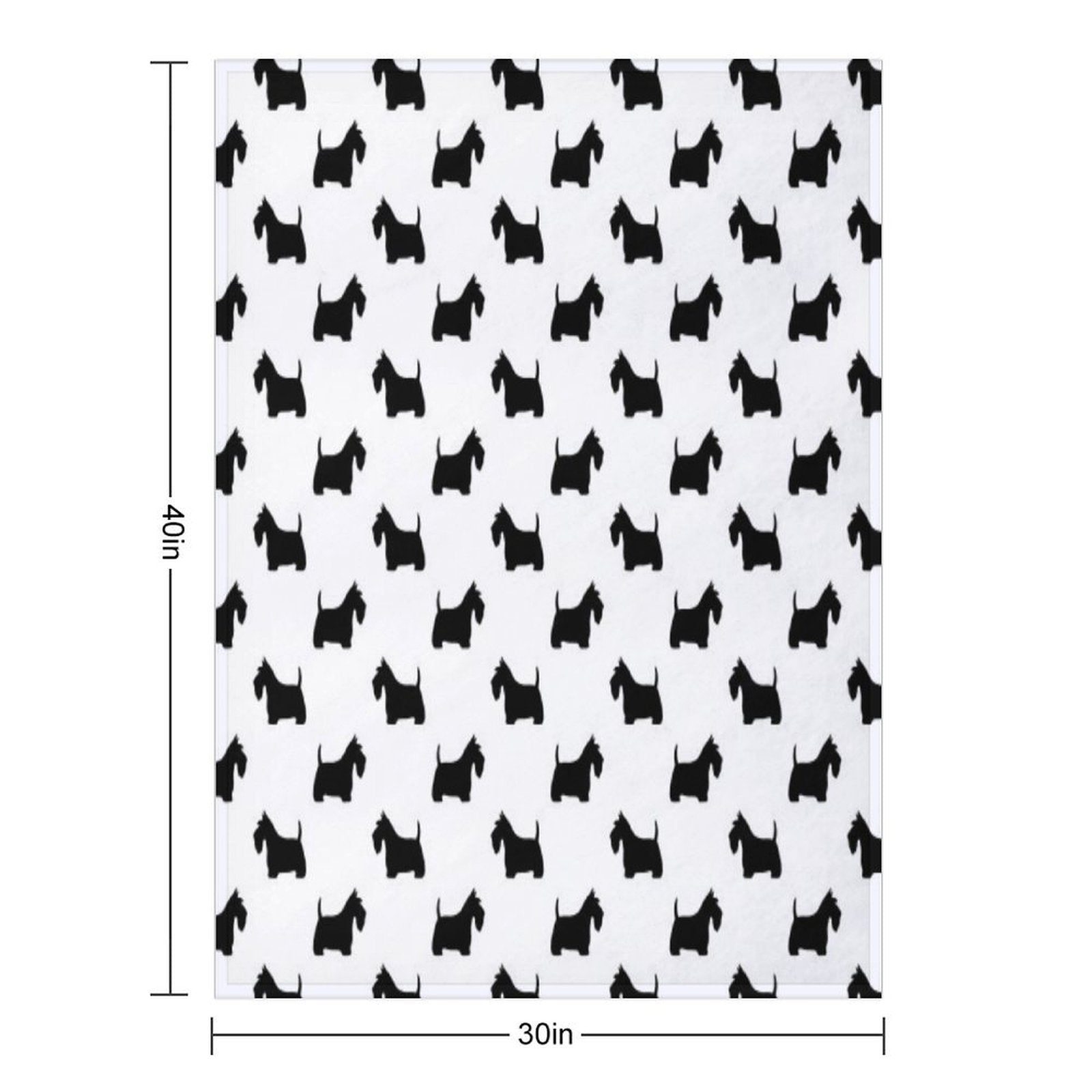 Scottish Terrier Silhouette(s) Black Scottie Dog Premium Throw Blanket