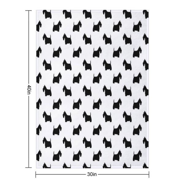 Scottish Terrier Silhouette(s) Black Scottie Dog Premium Throw Blanket