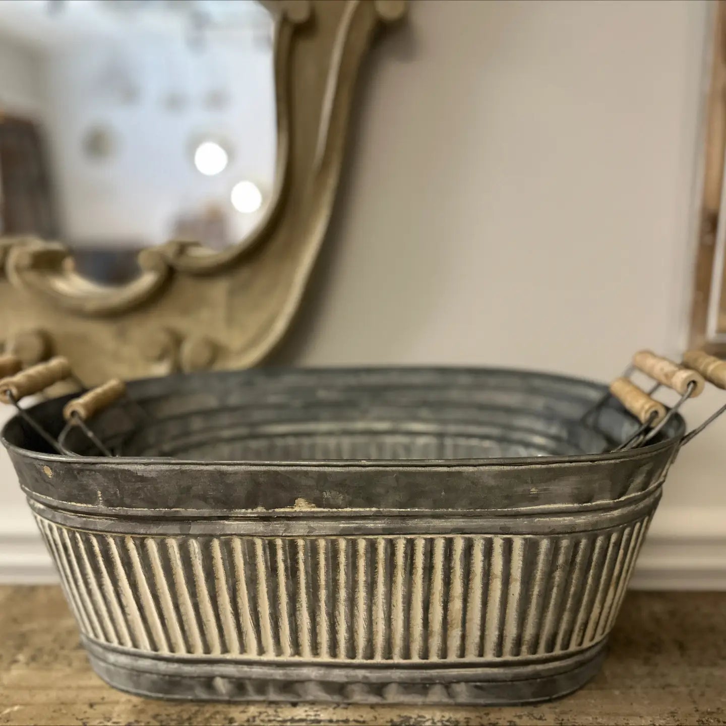 Iron Tray with Wood Handle - Set of 3 VagabondVintage