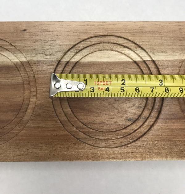 [ Set of 6 ] Zavis Green Acacia Wood 3 Hole Double sided Flight Board 14