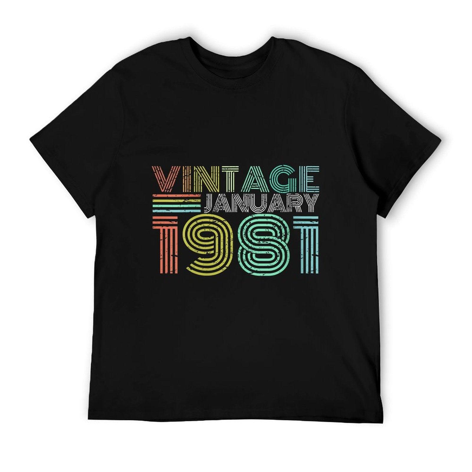 Womens 40th Birthday Gift Vintage January 1981 40 Years Old  Polyester Blend T-Shirt