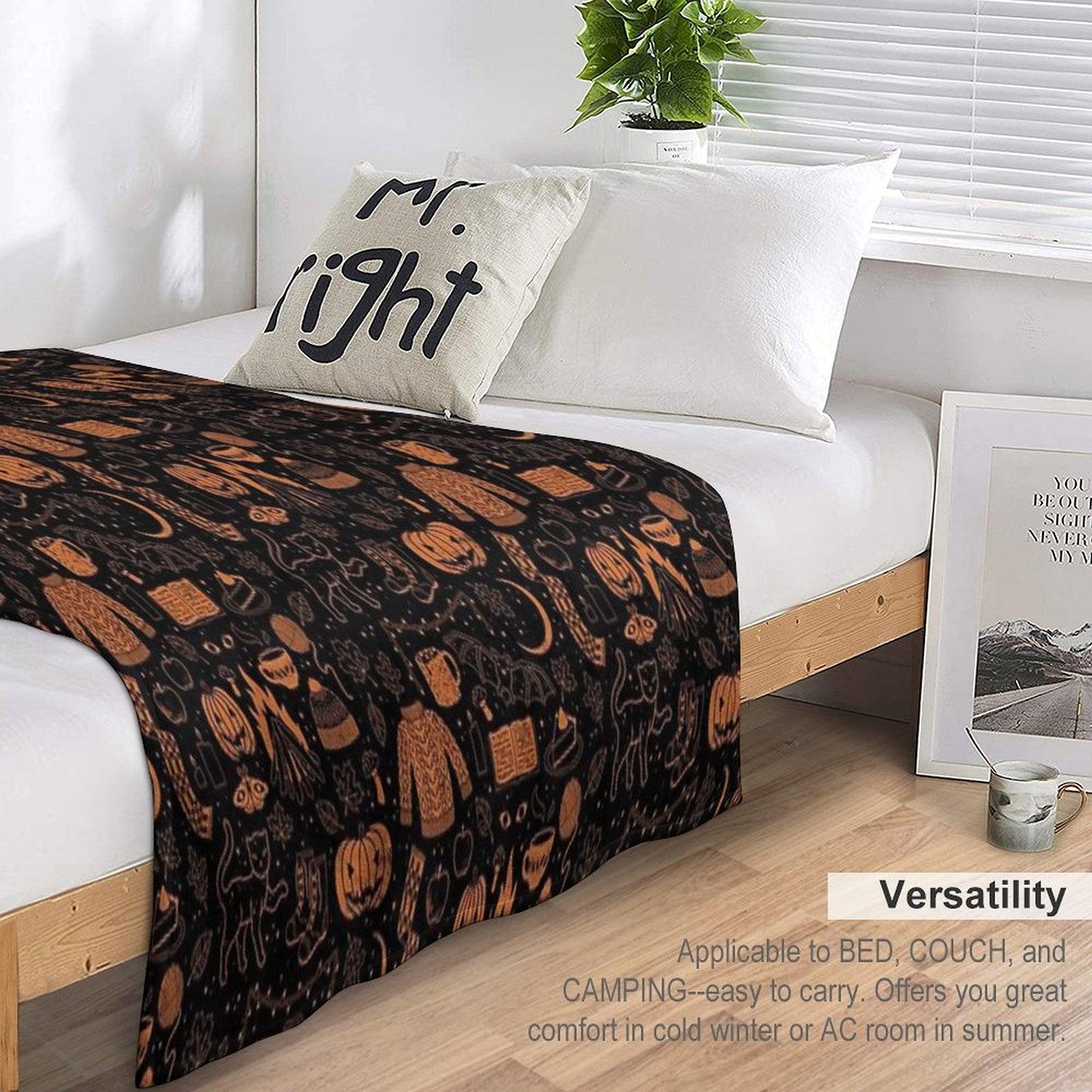 Autumn Nights Halloween Throw Blanket