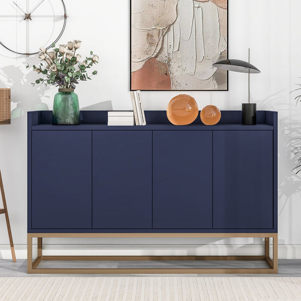 TREXM Modern Sideboard Elegant Buffet Cabinet with Large Storage Space for Dining Room, Entryway (Navy) V.I.P Digital Presence