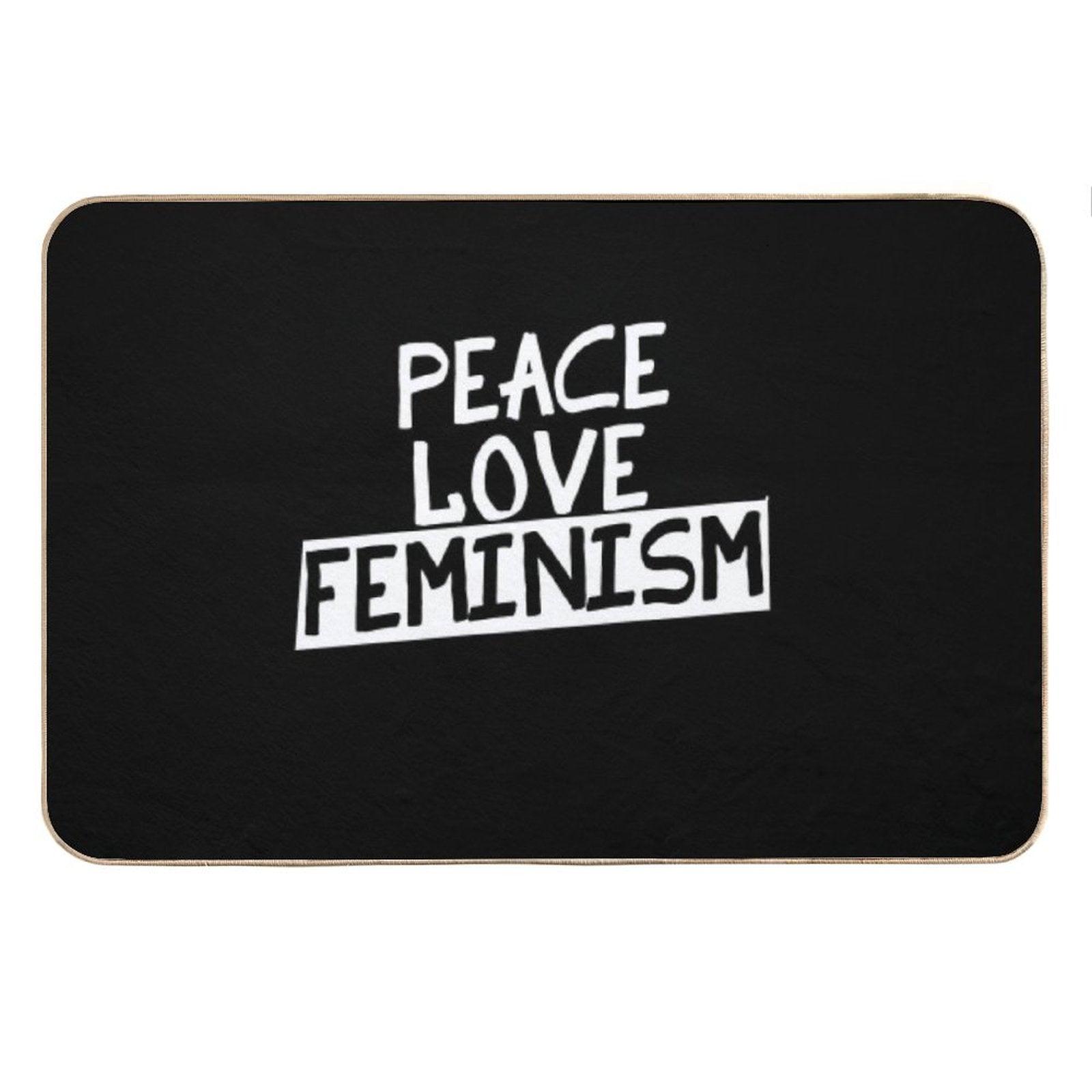 Peace Love Feminism Bath Mat