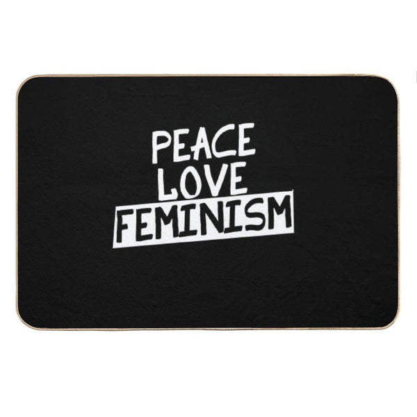 Peace Love Feminism Bath Mat