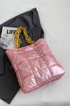 Bubble Texture Chain Handbag - Pink / One Size