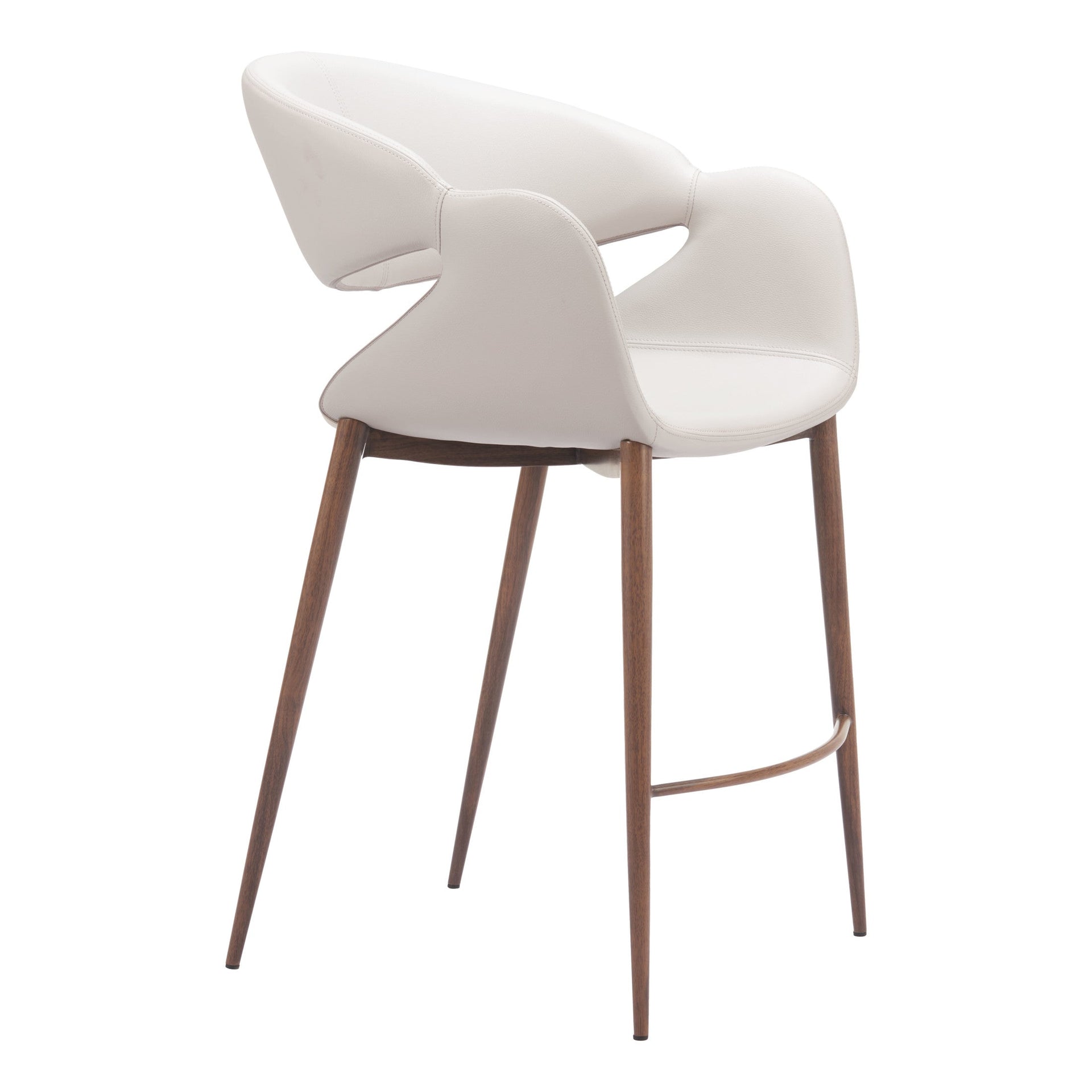 Limay Counter Stool Beige & Walnut