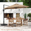 9 FT Cantilever Patio Umbrella with Vented Top and Sun-Protective Canopy-Brown