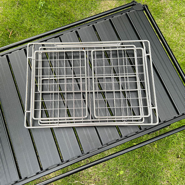 IGT Stainless Steel Folding Basket: Drain & Wash, Ideal Camping Table Accessory.