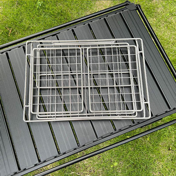 IGT Stainless Steel Folding Basket: Drain & Wash, Ideal Camping Table Accessory.