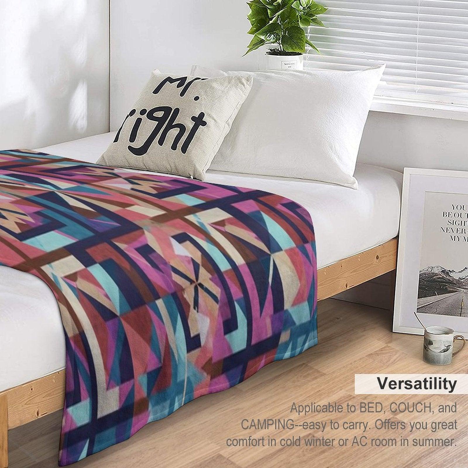 Abstract Tiles Pattern Throw Blanket