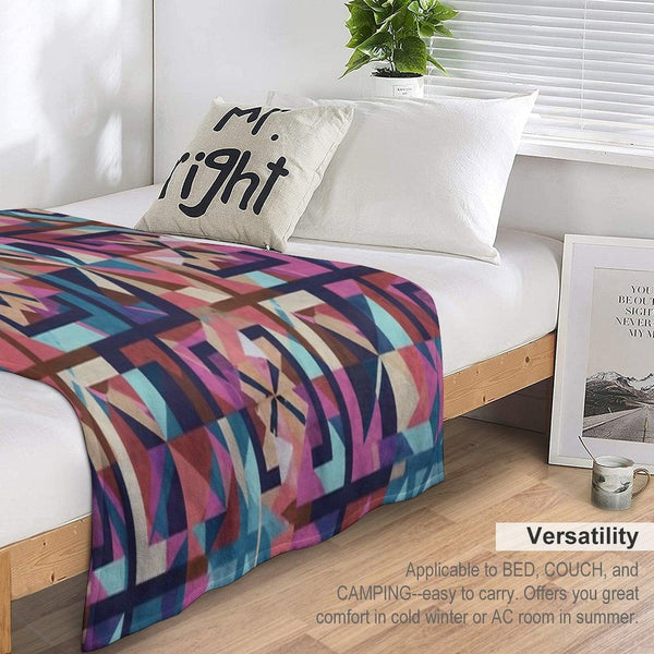 Abstract Tiles Pattern Throw Blanket